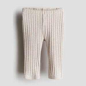 Wide-Ribbed Cotton Leggings