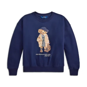 Polo Ralph Lauren Girls' Polo Bear Fleece Boxy Sweatshirt - Big Kid, Little Kid