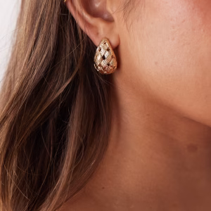 Reclaimed Vintage dome chubby hoop earrings