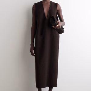 Boiled-Wool Midi Dress