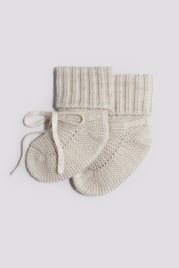 Wool Knit Slipper Socks