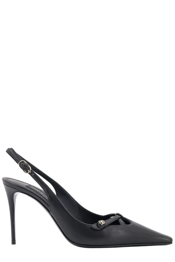 Dolce & Gabbana DG Logo Plaque Slingback Pumps