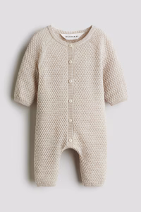 Textured-Knit Romper Suit