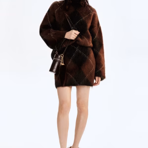 Mohair-Blend Mock Turtleneck Sweater