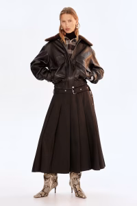 Pleated Skirt with Belt