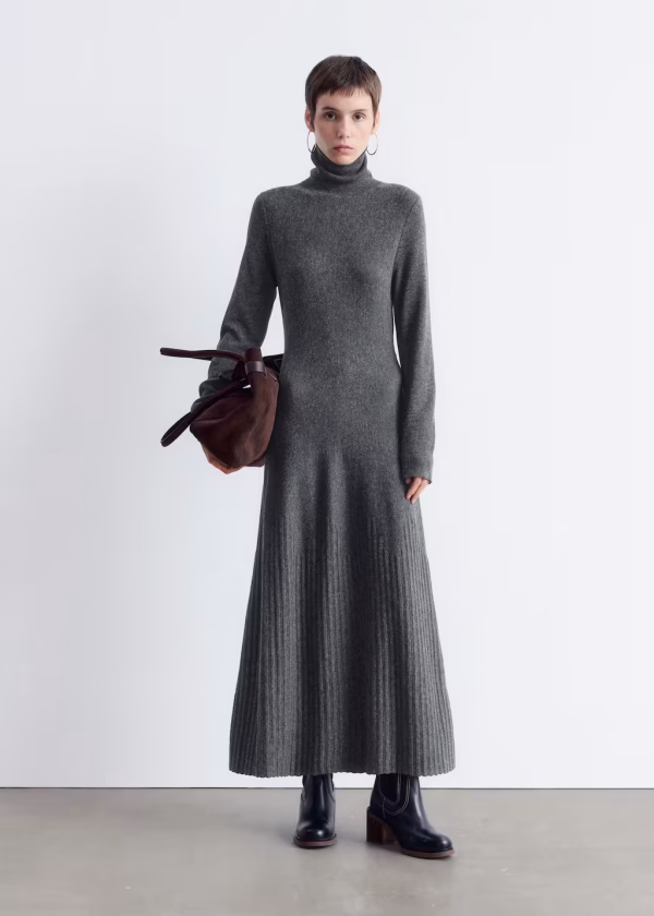 Merino-Wool Turtleneck Maxi Dress