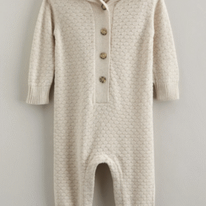 Hooded Pointelle Sweater Romper