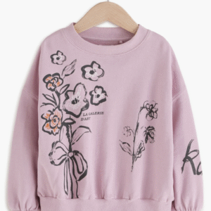 Kids' Floral Cotton Graphic Sweatshirt