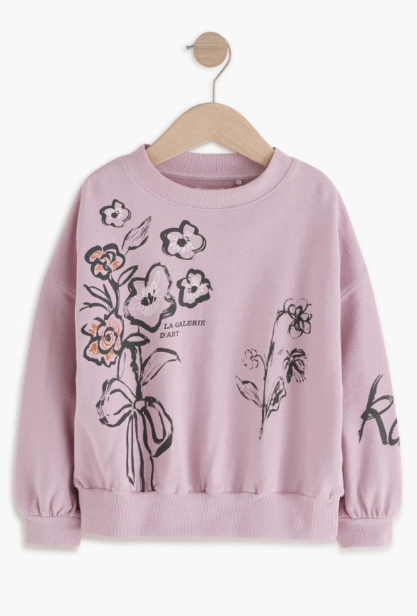 Kids' Floral Cotton Graphic Sweatshirt