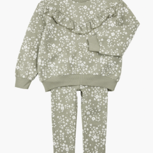 Floral Ruffle Sweatshirt & Leggings Set