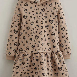 Kids' Long Sleeve Hooded Fleece Sweatshirt Dress