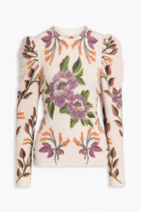 FARM RIO Floral-print knitted sweater