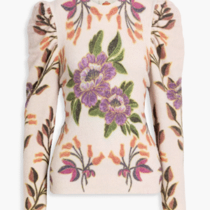FARM RIO Floral-print knitted sweater