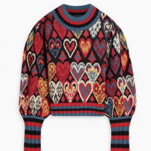 FARM RIO Cropped jacquard-knit sweater