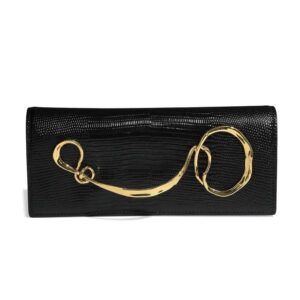 Alexis Bittar Twisted Side Handle Leather Clutch