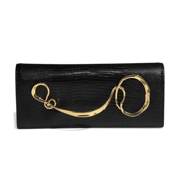 Alexis Bittar Twisted Side Handle Leather Clutch