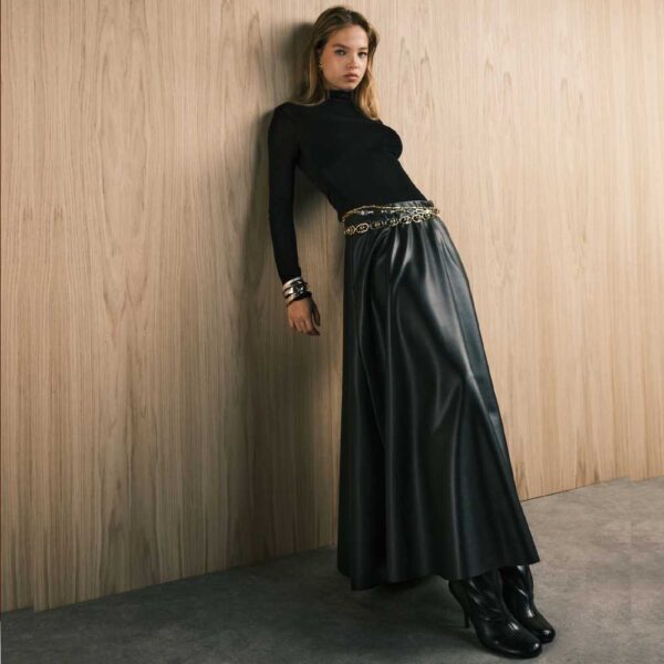 ASOS DESIGN full circle pu skirt in black