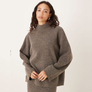 ASOS DESIGN longline sweater with funnel neck