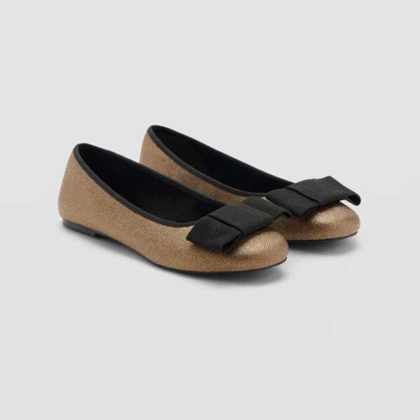 Ballet flats with bows Gold