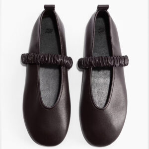Ballet Flats with Scrunchie Detail Burgundy