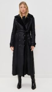BARDOT Vegan Leather Trench Coat