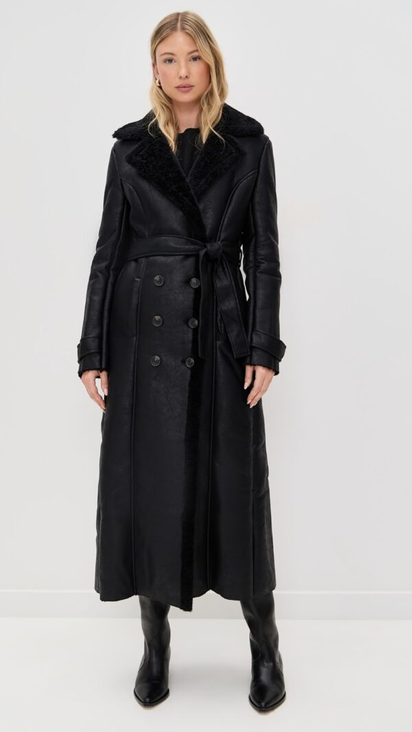 BARDOT Vegan Leather Trench Coat