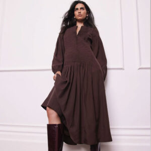 Burgundy Pintuck Maxi Dress