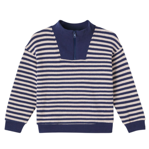 Cozmo Alexis striped cotton-blend sweater