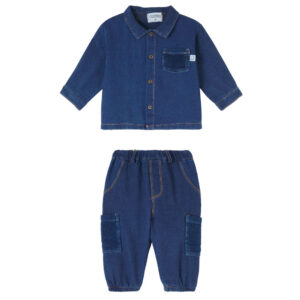 Cozmo Baby Dobby denim shirt and pants set