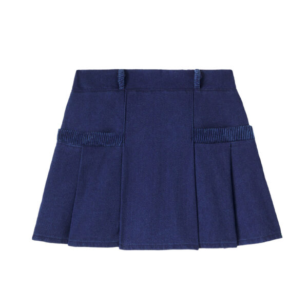 Cozmo Bali pleated denim skirt
