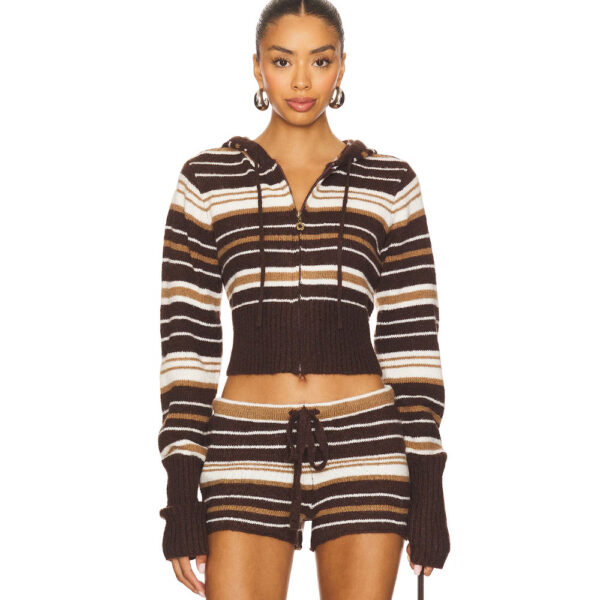 Dairy Boy Surfside Striped Knit Zip Up