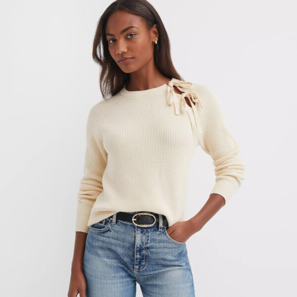 Double Bow Sweater Whitecap