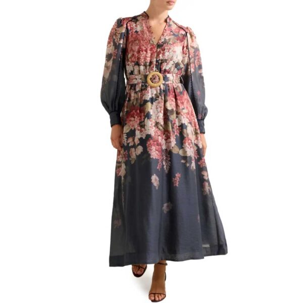 Ever New Peyton Belted Long Sleeve Button Front Maxi Dress
