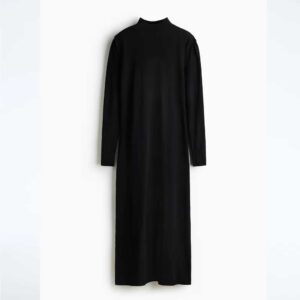 Fine-Knit Maxi Dress Black