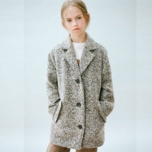 Flecked wool-blend coat