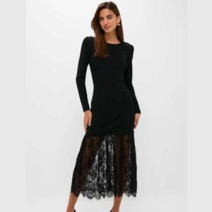 Hyacinth House Black Knit Giavanna Maxi Dress