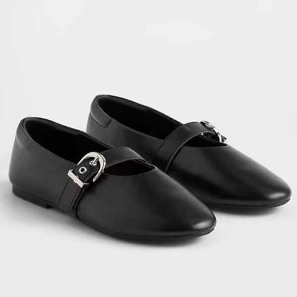Kids Buckle Mary Jane Flats True Black