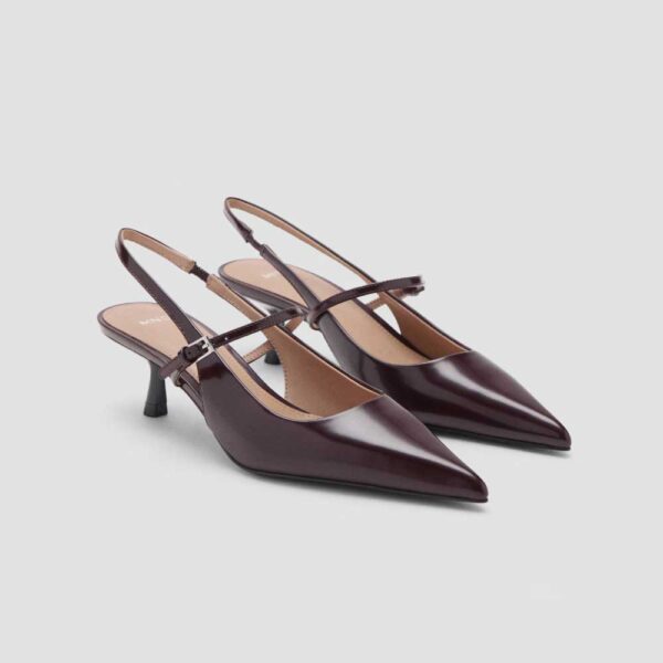 Kitten-heel patent leather shoes Chocolate