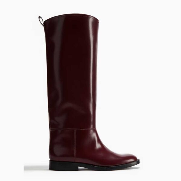 Knee-High Boots Burgundy