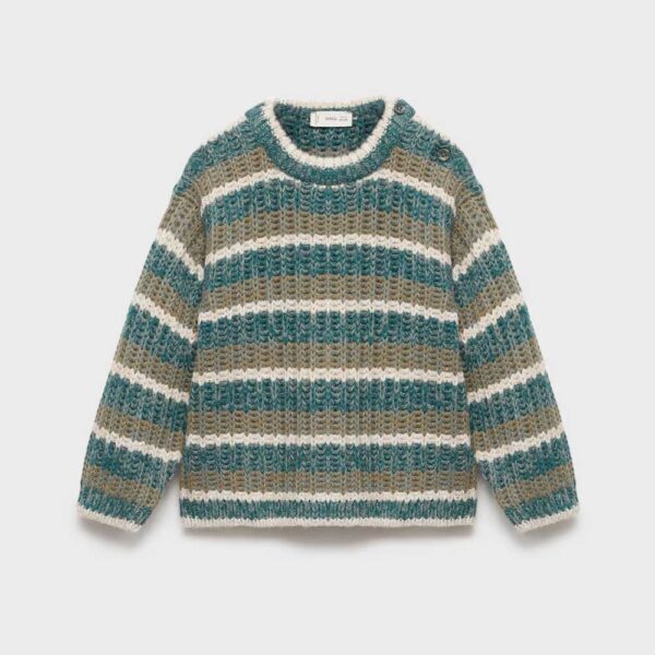 Knit striped sweater Forest Green