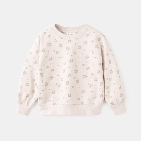 Leopard cotton sweatshirt Sand