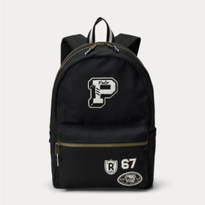 Letter Patch Canvas Backpack