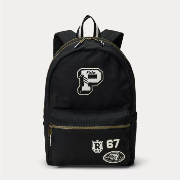 Letter Patch Canvas Backpack
