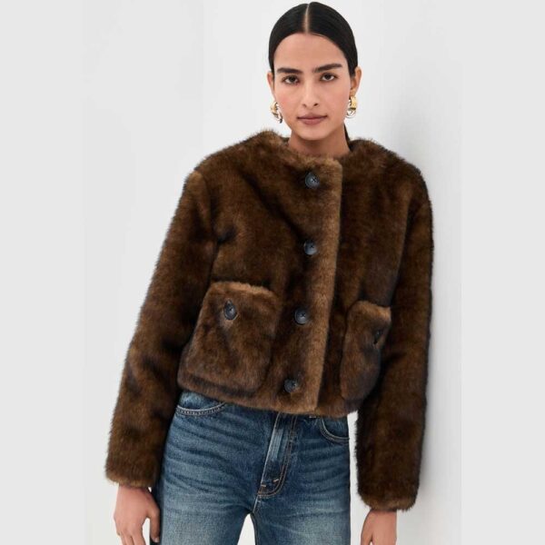 Marc Jacobs Teddy Cropped Jacket Brown
