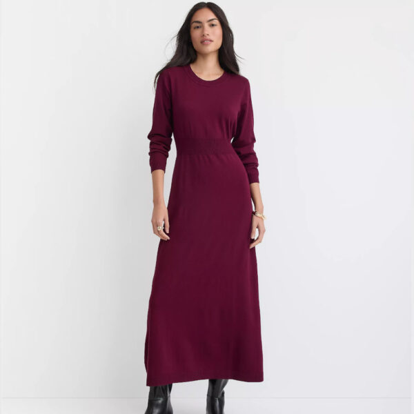 Midi Sweater Dress Smoked Garnet