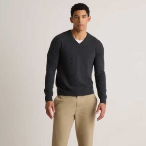 Mongolian Cashmere V-Neck Sweater