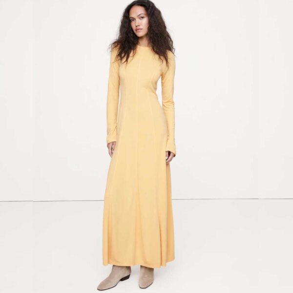 Paneled Knit Maxi Dress Sahara Sun Yellow
