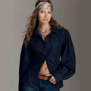 Pilcro Long-Sleeve Denim Buttondown Shirt