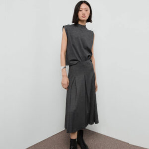 Pleated A-line skirt