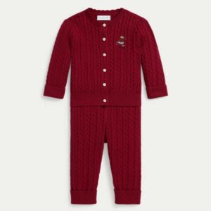 Polo Bear Cotton Cardigan & Pant Set